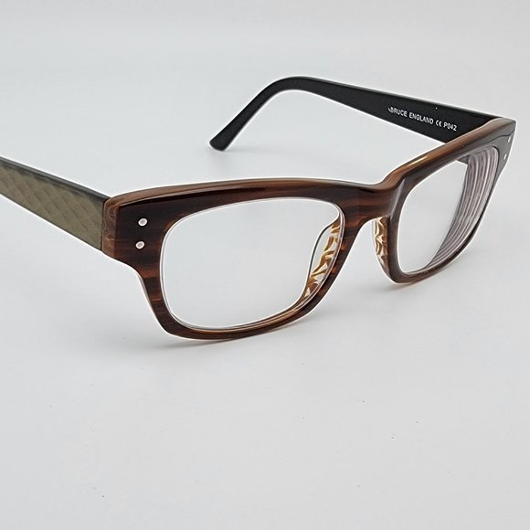 Booth & Bruce England P042 Brown Olive Diamond Eyeglasses Frame 49-19-140 - Picture 6 of 12